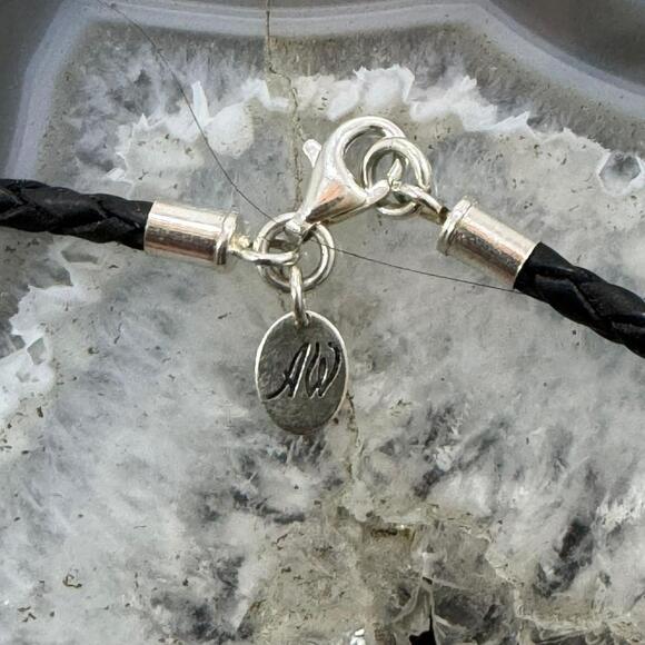 Carolyn Pollack Sterling Arrowhead Pendant with Black Braided Leather Necklace - Picture 6 of 10